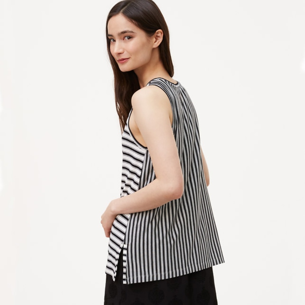 NWT LOFT MIXED STRIPE TANK SIZE M L - Picture 2 of 7